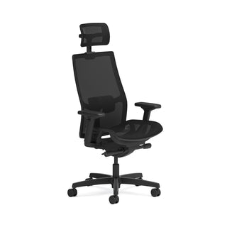 HON® Ignition 2.0 4-Way Stretch Mesh Back and Seat Task Chair, Supports Up to 300 lb, 17" to 21" Seat, Black Seat, Black Base (HONI2MSKY2IMTHR)