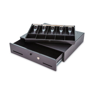 CONTROLTEK® Metal Cash Drawer, Coin/Cash, 10 Compartments, 16 x 11.25 x 2.25, Black (CNK500122)