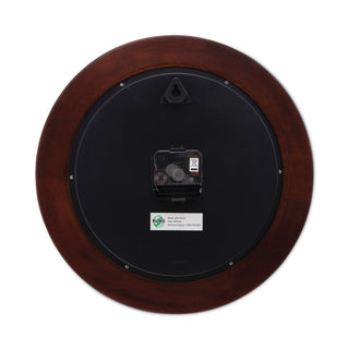 Universal® Round Wood Wall Clock, 12.75" Overall Diameter, Cherry Case, 1 AA (sold separately) (UNV10414)
