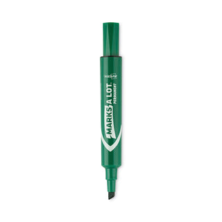 Avery® MARKS A LOT Regular Desk-Style Permanent Marker, Broad Chisel Tip, Green, Dozen (AVE07885)