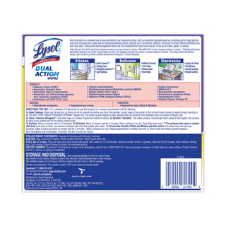 LYSOL® Brand Dual Action Disinfecting Wipes, Citrus, 7 x 8, 75/Canister (RAC81700)
