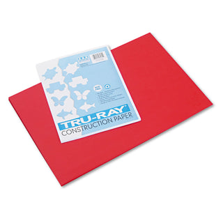 Pacon® Tru-Ray Construction Paper, 76 lbs., 12 x 18, Festive Red, 50 Sheets/Pack (PAC103432)