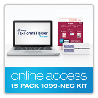 Adams® Five-Part 1099-NEC Online Tax Kit, Five-Part Carbonless, 3.66 x 8.5, 15/Pack (TOP22906KIT)