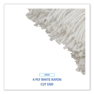 Boardwalk® Cut-End Lie-Flat Wet Mop Head, Rayon, 24oz, White (UNS724R)