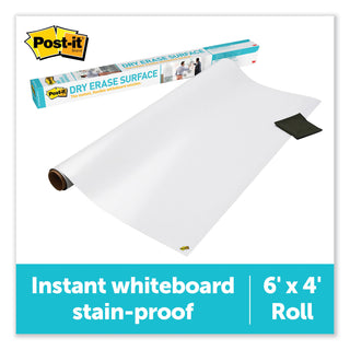 Post-it® Dry Erase Surface with Adhesive Backing, 72" x 48", White (MMMDEF6X4)