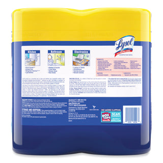 LYSOL® Brand Disinfecting Wipes, 7 x 8, Lemon and Lime Blossom, 80 Wipes/Canister, 2 Canisters/Pack (RAC80296PK) (RAC80296PK)