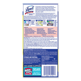 LYSOL® Brand Lemon & Lime Blossom Disinfecting Wipes, 7 x 8, 35/Canister, 12 Canisters/Carton (RAC81145CT)