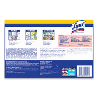 LYSOL® Brand Disinfecting Wipes, 7 x 8, Lemon and Lime Blossom, 35 Wipes/Canister, 3 Canisters/Pack, 4 Packs/Carton (REC82159)