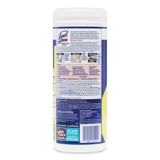 LYSOL® Brand Lemon & Lime Blossom Disinfecting Wipes, 7 x 8, 35/Canister, 12 Canisters/Carton (RAC81145CT)