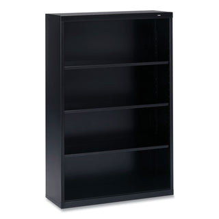 Tennsco Metal Bookcase, Four-Shelf, 34-1/2w x 13-1/2d x 52-1/2h, Black (TNNB53BK)