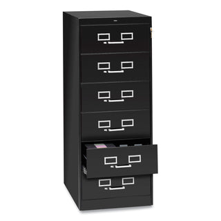 Tennsco Six-Drawer Multimedia Cabinet for 6 x 9 Cards, 21.25w x 28.5d x 52h, Black (TNNCF669BK)