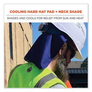 ergodyne® Chill-Its 6717 Cooling Hard Hat Pad and Neck Shade - Polymers, 12.5 x 9.75, Blue (EGO12336)