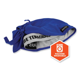 ergodyne® Chill-Its 6615 High-Perform Bandana Doo Rag with Terry Cloth Sweatband, One Size Fits Most, Blue (EGO12481)