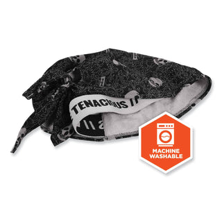 ergodyne® Chill-Its 6615 High-Performance Bandana Doo Rag with Terry Cloth Sweatband, One Size, Skulls (EGO12519)