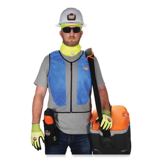 ergodyne® Chill-Its 6667 Wet Evaporative PVA Cooling Vest with Zipper, PVA, Large, Blue (EGO12694)