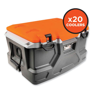 ergodyne® Chill-Its 5171 48-Quart Industrial Hard Sided Cooler, Orange/Gray, 20/Pallet (EGO13173)