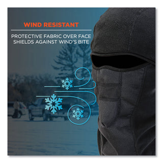 ergodyne® N-Ferno 6823 Hinged Balaclava Face Mask, Fleece, One Size Fits Most, Black (EGO16823)