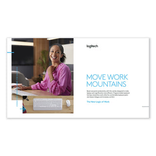 Logitech® Signature MK650 Wireless Keyboard and Mouse Combo for Business, 2.4 GHz Frequency/32 ft Wireless Range, Off White (LOG920011018)