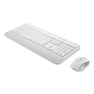 Logitech® Signature MK650 Wireless Keyboard and Mouse Combo for Business, 2.4 GHz Frequency/32 ft Wireless Range, Off White (LOG920011018)