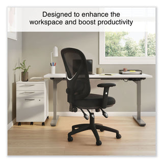 Alera® Aeson Series Multifunction Task Chair, Supports Up to 275 lb, 15" to 18.82" Seat Height, Black Seat/Back, Black Base (ALEAS42M14)