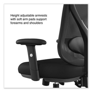 Alera® Aeson Series Multifunction Task Chair, Supports Up to 275 lb, 15" to 18.82" Seat Height, Black Seat/Back, Black Base (ALEAS42M14)