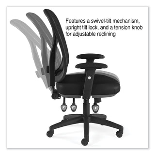 Alera® Aeson Series Multifunction Task Chair, Supports Up to 275 lb, 15" to 18.82" Seat Height, Black Seat/Back, Black Base (ALEAS42M14)