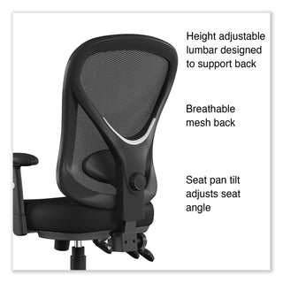 Alera® Aeson Series Multifunction Task Chair, Supports Up to 275 lb, 15" to 18.82" Seat Height, Black Seat/Back, Black Base (ALEAS42M14)