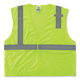 ergodyne® GloWear 8210HL Class 2 Economy Mesh Hook and Loop Vest, Polyester, Small/Medium, Lime (EGO21023)