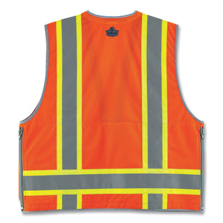 ergodyne® GloWear 8254HDZ Class 2 Heavy-Duty Surveyors Zipper Vest, Polyester, Small/Medium, Orange (EGO21453)