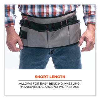 ergodyne® Arsenal 5707 Canvas Waist Apron, 14 Compartments, 25.5 x 34, Canvas, Gray (EGO13698)