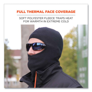 ergodyne® N-Ferno 6893Z Balaclava w/ Zipper for Bump Cap Insert, Polyester Fleece, One Size Fit Most, Black (EGO16894)