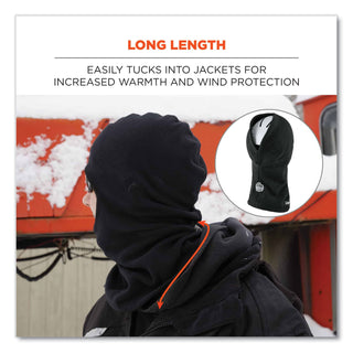 ergodyne® N-Ferno 6893Z Balaclava w/ Zipper for Bump Cap Insert, Polyester Fleece, One Size Fit Most, Black (EGO16894)