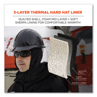 ergodyne® N-Ferno 6952 3Layer Quilt Shoulder Winter Liner, Foam/Polyester/Sherpa, One Size Fits Most, Black (EGO16952)