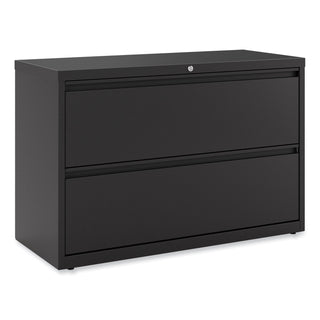 Alera® Lateral File, 2 Legal/Letter-Size File Drawers, Black, 42" x 18" x 28" (ALEHLF4229BL)