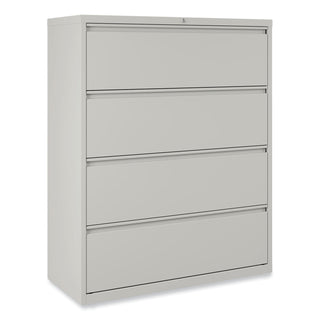 Alera® Lateral File, 4 Legal/Letter-Size File Drawers, Light Gray, 42" x 18" x 52.5" (ALEHLF4254LG)