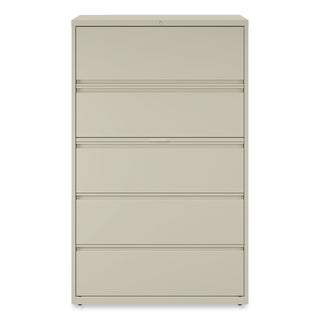Alera® Lateral File, 5 Legal/Letter/A4/A5-Size File Drawers, Putty, 42" x 18" x 64.25" (ALEHLF4267PY)