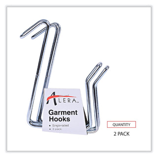 Alera® Single Sided Partition Garment Hook, Silver, Steel, 2/PK (ALECH1SR)
