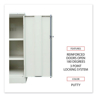 Alera® Assembled 42" High Storage Cabinet, w/Adjustable Shelves, 36w x 18d, Putty (ALE84106)