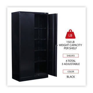 Alera® Economy Assembled Storage Cabinet, 36w x 18d x 72h, Black (ALECME7218BK)