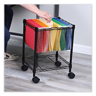 Alera® Compact Rolling File Cart, 15.25w x 12.38d x 21h, Black (ALEFW601416BL)