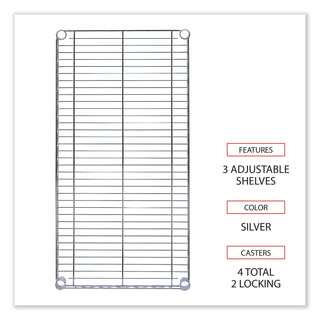 Alera® Wire Shelving Garment Rack, 30 Garments, 36w x 18d x 75h, Silver (ALEGR363618SR)