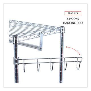 Alera® Wire Shelving Garment Rack, 30 Garments, 36w x 18d x 75h, Silver (ALEGR363618SR)