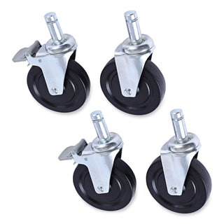 Alera® Optional Casters For Wire Shelving, 600 lbs/Caster, Gray, 4/Set (ALESW590004)