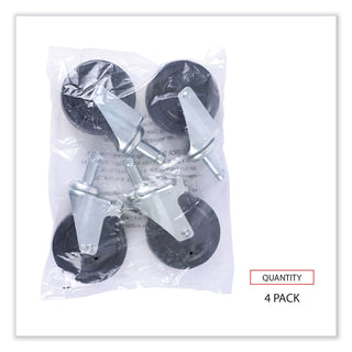 Alera® Optional Casters For Wire Shelving, 600 lbs/Caster, Gray, 4/Set (ALESW590004)