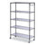 Alera® 5-Shelf Wire Shelving Kit with Casters and Shelf Liners, 48w x 18d x 72h, Black Anthracite (ALESW654818BA)