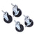 Alera® Optional Casters For Wire Shelving, 125 lbs/Caster, Black, 4/Set (ALESW790004)