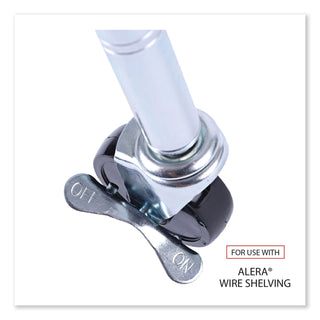 Alera® Optional Casters For Wire Shelving, 125 lbs/Caster, Black, 4/Set (ALESW790004)