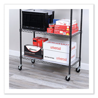 Alera® Optional Casters For Wire Shelving, 125 lbs/Caster, Black, 4/Set (ALESW790004)