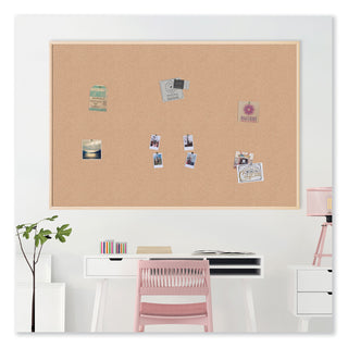 U Brands Cork Bulletin Board, 70 x 47, Natural Surface, Birch Frame (UBR2872U0001)
