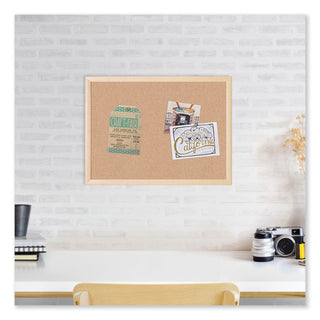 U Brands Cork Bulletin Board, 70 x 47, Natural Surface, Birch Frame (UBR2872U0001)